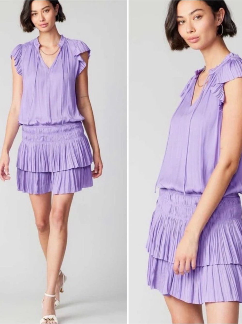 NWOT Current Air Zoey Purple Pleated Dress
